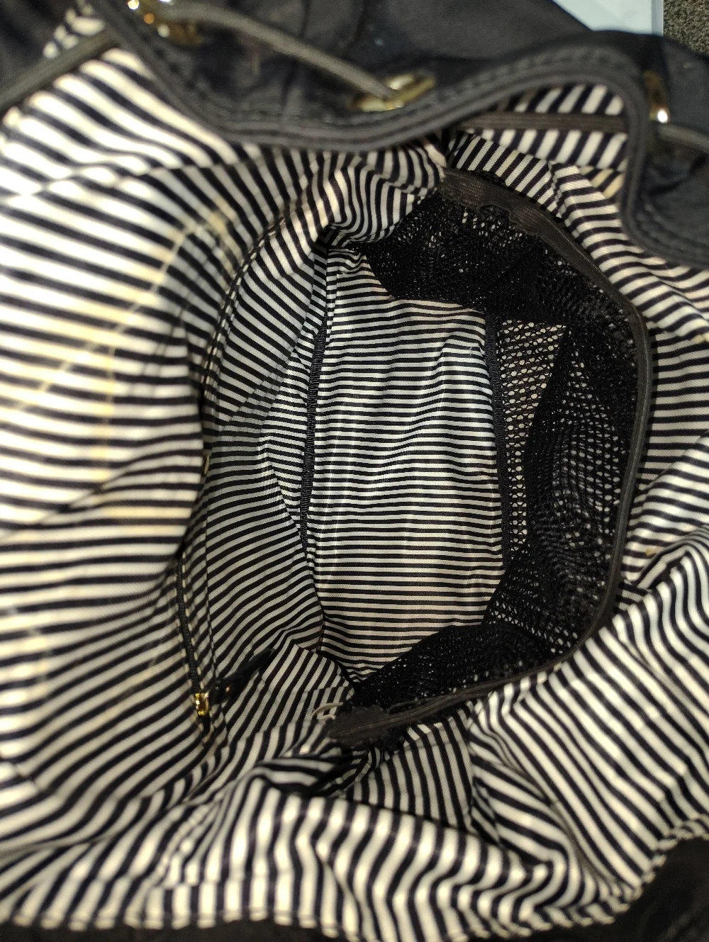 Vintage Kate Spade Black Nylon Backpack Large Travel Bag Gold Hardware Read